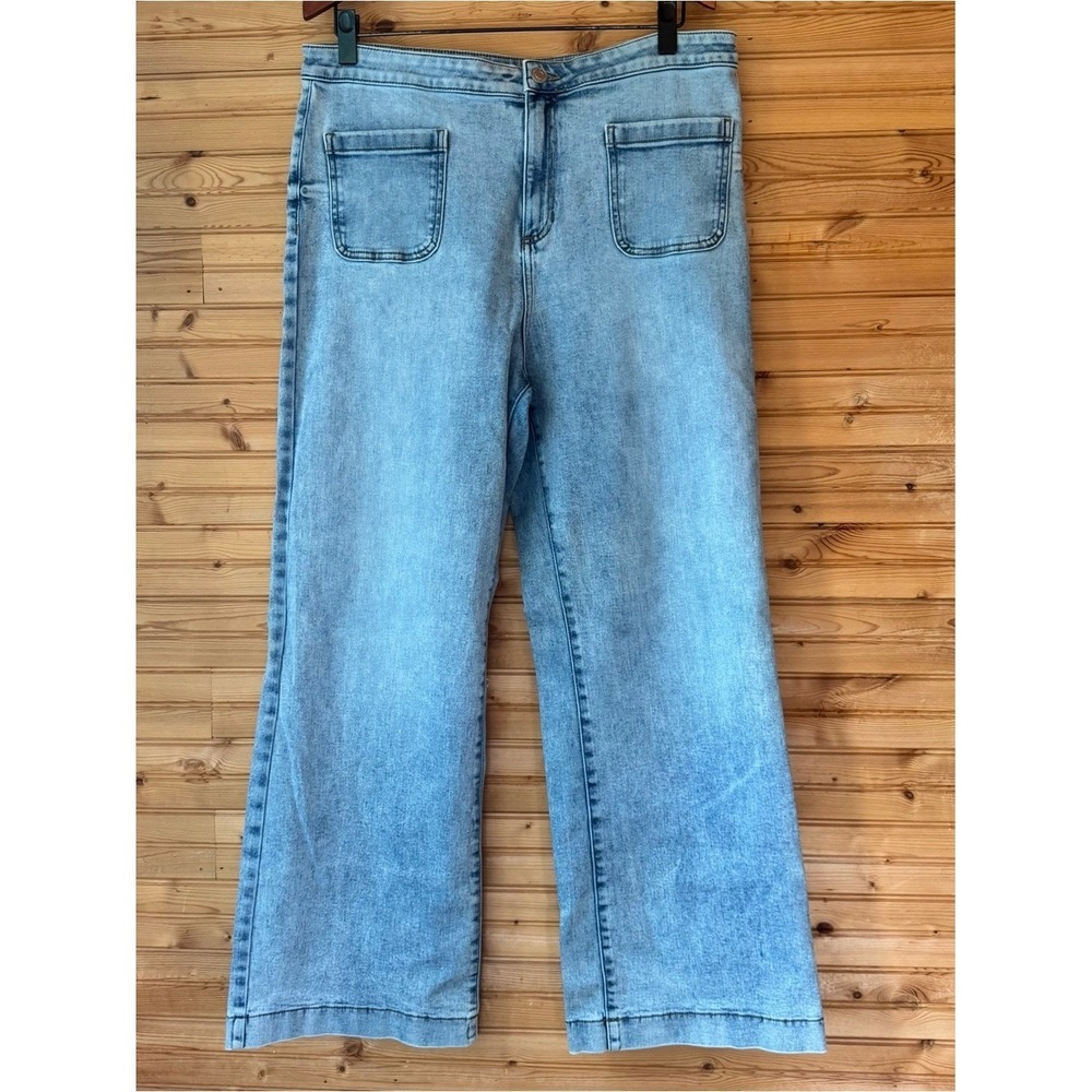 Wide-Leg Jeans LC Lauren Conrad Light Wash Patch Pockets 18 Capsule Scandi